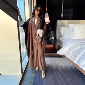 2 Piece Arabia Muslim Modest Cardigan for Women Eid Dubai Hijab Kimono Abaya Dress Luxury Islam Coat Clothing Turkish Dress - Image 2