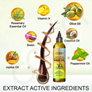 Olive Oil Hair Scalp Oil Organic Natural For Hair Growth Anti-Itching Dandruff Relief Scalp Oil - Image 6