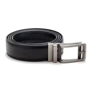 Removable Slide Buckle Wholesale Click Genuine Cow Hide Leather Ratchet Belt for Men - Image 5