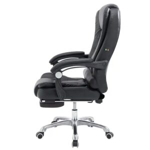 massage soft ergonomic office furniture executive recliner boss chairs luxury black PU leather office chair with footrest - Image 3