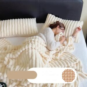 solid color super king queen size flannel fleece like super thick sherpa blanket coral velvet thick winter warm blanket - Image 5