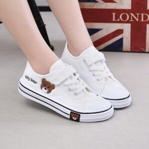 children bear canvas shoes fashion student Shoes Boys and girls Hook&Loop shoes - Image 5