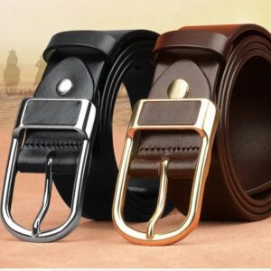 Vintage pin buckle belt fashion men business casual trousers jeans belt - Image 3