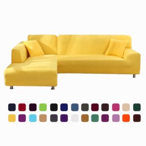 Solid Color Elastic Slipcovers Couch Cover Stretch Sofa Towel Corner Sofa Covers 3 Seats For Fully Wrapped Chaselong Cover - Image 4