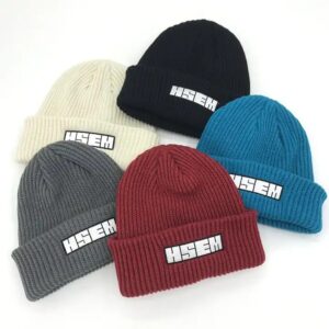 Classic Custom Your Own Embroidery Logo Mohair Beanies Jacquard Knitted Hats Wholesale Warm Hat - Image 3