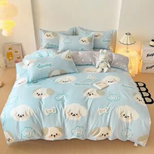 Hot Sale Print queen king size printed 4 piece bedsheets duvet cover bedding set - Image 4