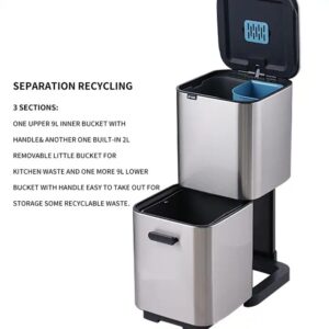 iintelli soft close household uv sanitizing classified metal tall kitchen cabinet food waste bin sensor - Image 3