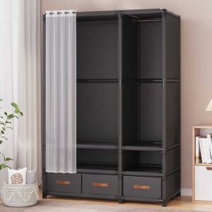 Simple wardrobe household bedroom dustproof cloth wardrobe rental housing assembly storage cabinet strong and durable - Image 3