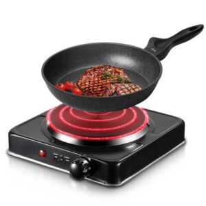 Single Burner Electric Hot Plate for Cooking Portable 1000w Easy to Clean Stainless Steel Stove - Image 3