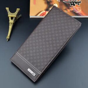 fashionable manufacturers premium Grid designer slim luxury card money holder purse long leather men wallet for mens - Image 6