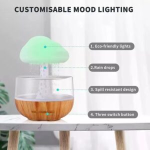 New 7 colors light rain cloud humidifier USB rechargeable smart air humidifier diffuser mushroom humidifier for room - Image 5