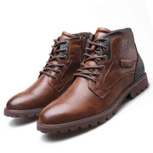 Wholesale Men's Middle Tube Cowboy Biker Boots Embroidery Chelsea Martin Western Boots Shoes - Image 1