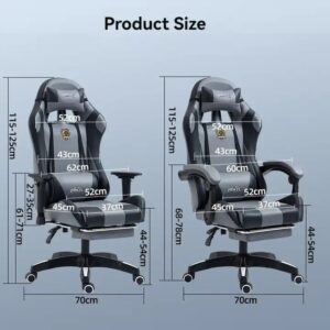 High Back Sillas Gamer Computer Racing Chair Adjustable Ergonomic Gaming Chair with Footrest - Image 5
