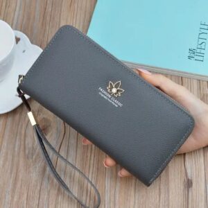 luxury card money holder purse mobile phone bag long leather ladies women's wallets for women - Image 5