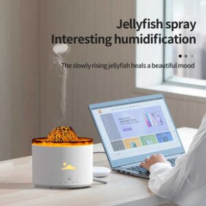350ml Ultrasonic 3D Flame Air Humidifier Jellyfish Spray Essential Oil Diffuser 7 Color LED Light Home Aroma Diffuser Household - Image 4