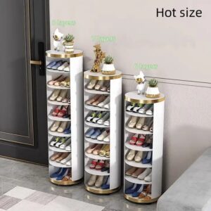 High quality simple modern style white shoe round rotating cabinet shoe cabinet storage for entryway shoes cabinet furniture - Image 3