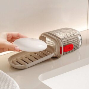 Portable Leak-Proof Durable Clear Soap Case Holder Travel Soap Container With Lid For Shower Bathroom - Image 3