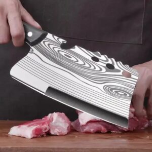 7.5 in Chinese Kitchen Knife Stainless Steel Laser Texture Kitchen Knife Butcher Knife - Image 6