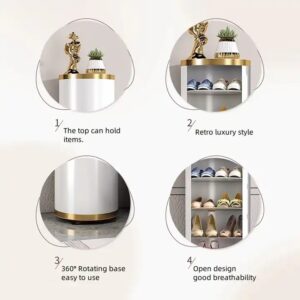 High quality simple modern style white shoe round rotating cabinet shoe cabinet storage for entryway shoes cabinet furniture - Image 7