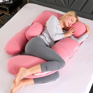 100% Cotton Pregnancy Pillow for Sleeping Maternity Breastfeeding Pillow Multifunctional Full Body Pillow - Image 5