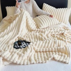 solid color super king queen size flannel fleece like super thick sherpa blanket coral velvet thick winter warm blanket - Image 4
