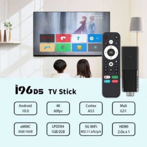 Topleo 2.4G WIFI stick usb smart tv android 10 4k hd fire alexa voice android tv stick - Image 1