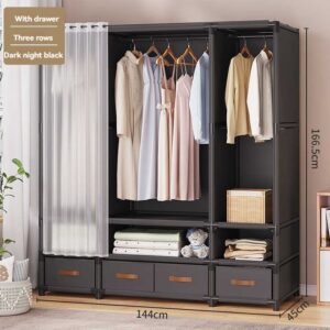 Simple wardrobe household bedroom dustproof cloth wardrobe rental housing assembly storage cabinet strong and durable - Image 7
