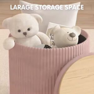 Modern Velvet round Ottoman Stool Extendable Wooden Vanity Chair for Living Room Dining Bedroom Hotel Home Storage Use - Image 6