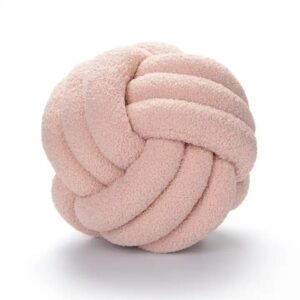 Hot Sale Super Soft Handmade Velvet Knot Throw Pillow Solid Color Ball Decorative Cushion Knot Pillows - Image 3
