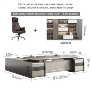 wood office furniture ceo luxury boss office furniture luxury Boss table manager desk ceo desk executive office desk - Image 4