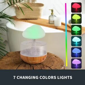New 7 colors light rain cloud humidifier USB rechargeable smart air humidifier diffuser mushroom humidifier for room - Image 3