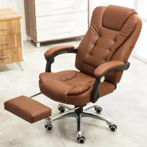 massage soft ergonomic office furniture executive recliner boss chairs luxury black PU leather office chair with footrest - Image 5