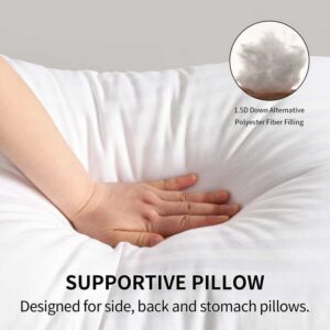 White 2-PACK King Size 1cm Stripe Microfiber Hotel Bed Pillows Down Alternative Bed Pillow for Sleeping - Image 7