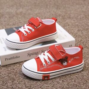 children bear canvas shoes fashion student Shoes Boys and girls Hook&Loop shoes - Image 6
