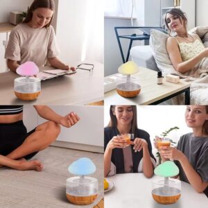 New 7 colors light rain cloud humidifier USB rechargeable smart air humidifier diffuser mushroom humidifier for room - Image 7