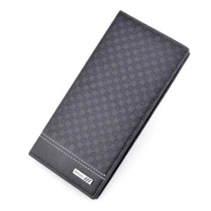 fashionable manufacturers premium Grid designer slim luxury card money holder purse long leather men wallet for mens - Image 7