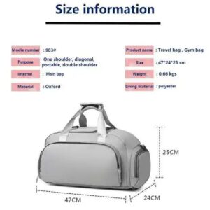 Unisex Large Capacity Waterproof Sports Fitness Duffle Backpack Weekend Gym Travel Duffel Bag With Shoes Compartment - Image 5