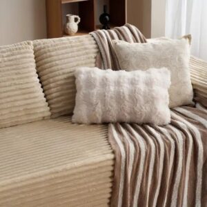 Vacuum Compressed Comfy Corduroy Fluffy Sofa Set Furniture Living Room Modular Couch Modern L Shape Sectional Sofa - Image 5