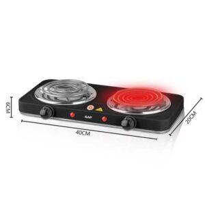 Portable Hot Plate Electric Cooking Stove Black 2 Burner Household Appliance Temperature Control - Image 6