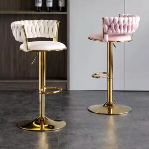 Height Adjustable Modern Bar Chair Swivel Bar Stool with Back Seat Very Comfortable Bar Chair - Image 3