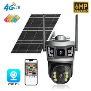 Outdoor 3K 6MP Battery Powered wireless wifi solar camera PTZ 4G GSM CCTV Surveillance Security color night vision 2 way audio - Image 3