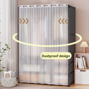 Simple wardrobe household bedroom dustproof cloth wardrobe rental housing assembly storage cabinet strong and durable - Image 4