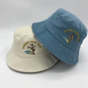 Corduroy Bucket Hat With Custom Embroidery Logo Design Outdoor And Surf Hats - Image 3