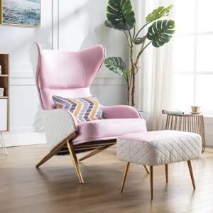 Nordic leisure single sofa chair pink modern living room lounge recliner chairs Luxury stainless steel lazy chair - Image 5