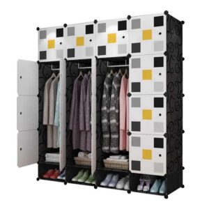 Shoe Rack Cabinet Clothes Storage Organizer for Hanging Clothes with Cover - Image 3