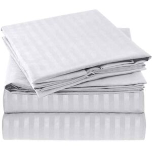 100% cotton color 1cm stripe hotel stripe bedding sets duvet cover bed sheet set with flat sheet fitted sheet - Image 1