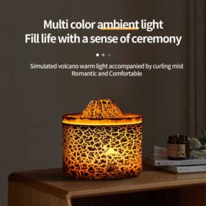 350ml Ultrasonic 3D Flame Air Humidifier Jellyfish Spray Essential Oil Diffuser 7 Color LED Light Home Aroma Diffuser Household - Image 7