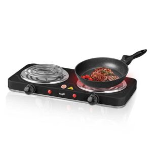 Portable Hot Plate Electric Cooking Stove Black 2 Burner Household Appliance Temperature Control - Image 4
