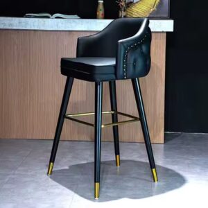 MGF Quality Guaranteed Scandinavian Modern Style Luxury Leather Sofa Upholstered Backrest Bistro Counter Bar High Stool Chair - Image 1