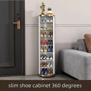 High quality simple modern style white shoe round rotating cabinet shoe cabinet storage for entryway shoes cabinet furniture - Image 5